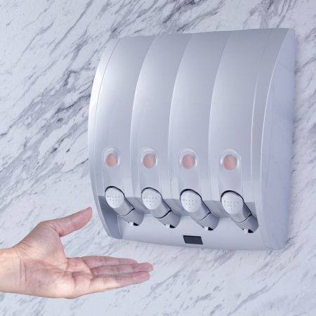 सुरक्षा कुंजी और लॉक के साथ होटल डिस्पेंसर - बाथरूम के लिए वॉल सोप डिस्पेंसर